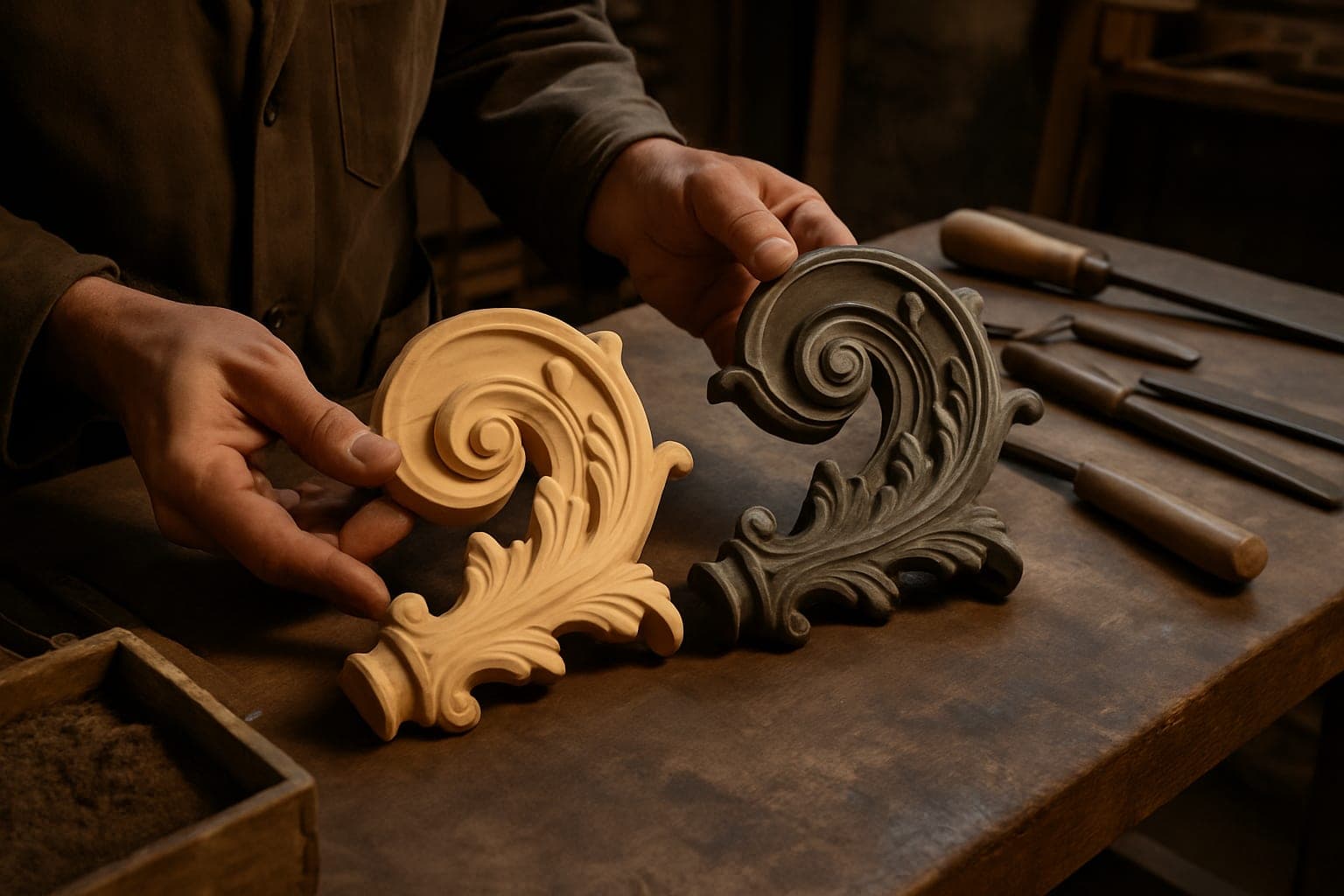 Identical reproduction of an art foundry railing.