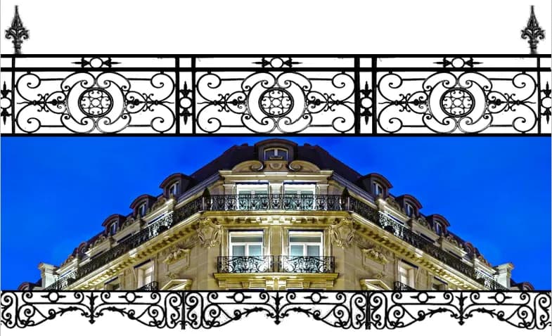 Identical reproduction of an art foundry railing.