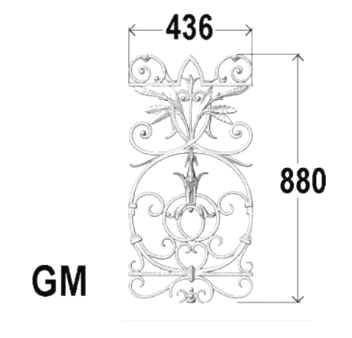 Balustrade, ornate cast iron railing