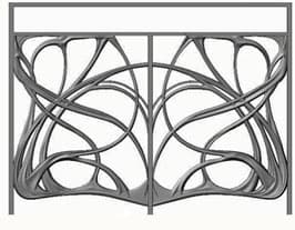Balustrade, ornate cast iron railing