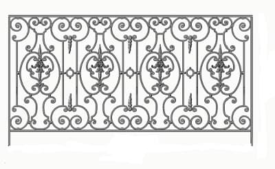 Balustrade, ornate cast iron railing