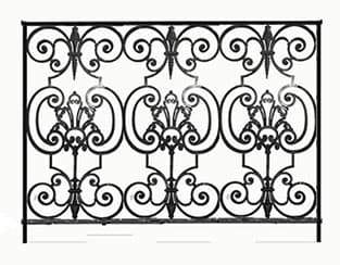 Balustrade, ornate cast iron railing