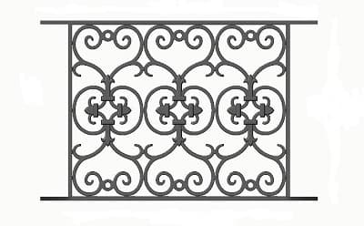 Balustrade, ornate cast iron railing