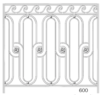 Balustrade, ornate cast iron railing