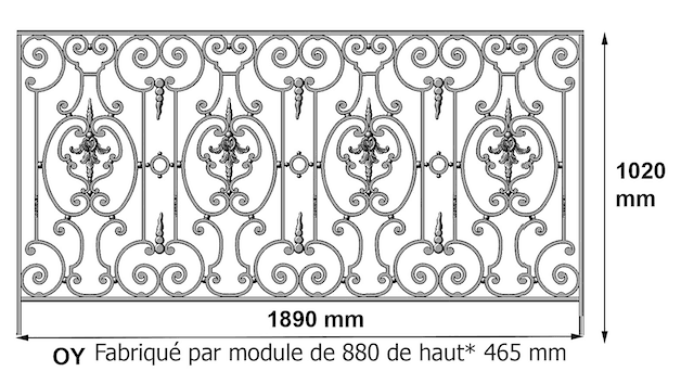 Balustrade, ornate cast iron railing - Thumbnail 2