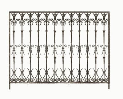 Balustrade, ornate cast iron railing