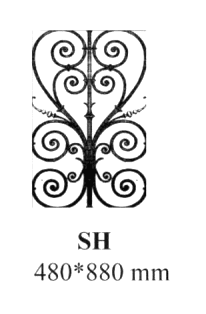 Balustrade, ornate cast iron railing