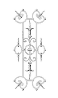 Balustrade, ornate cast iron railing