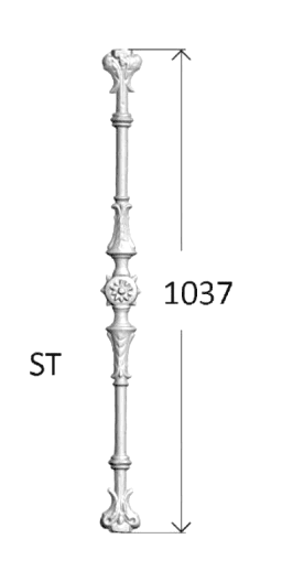 Balustrade, ornate cast iron railing