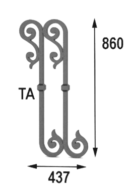 Balustrade, ornate cast iron railing