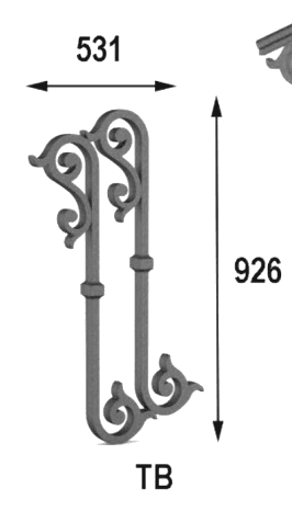 Balustrade, ornate cast iron railing