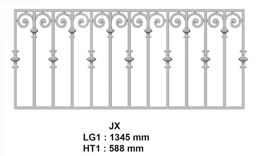 Balcony grille, cast iron guardrail — ref JX
