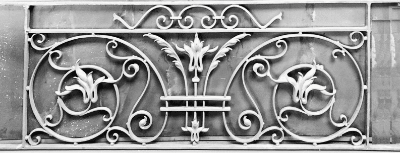 Balcony grille, cast iron guardrail — ref YE