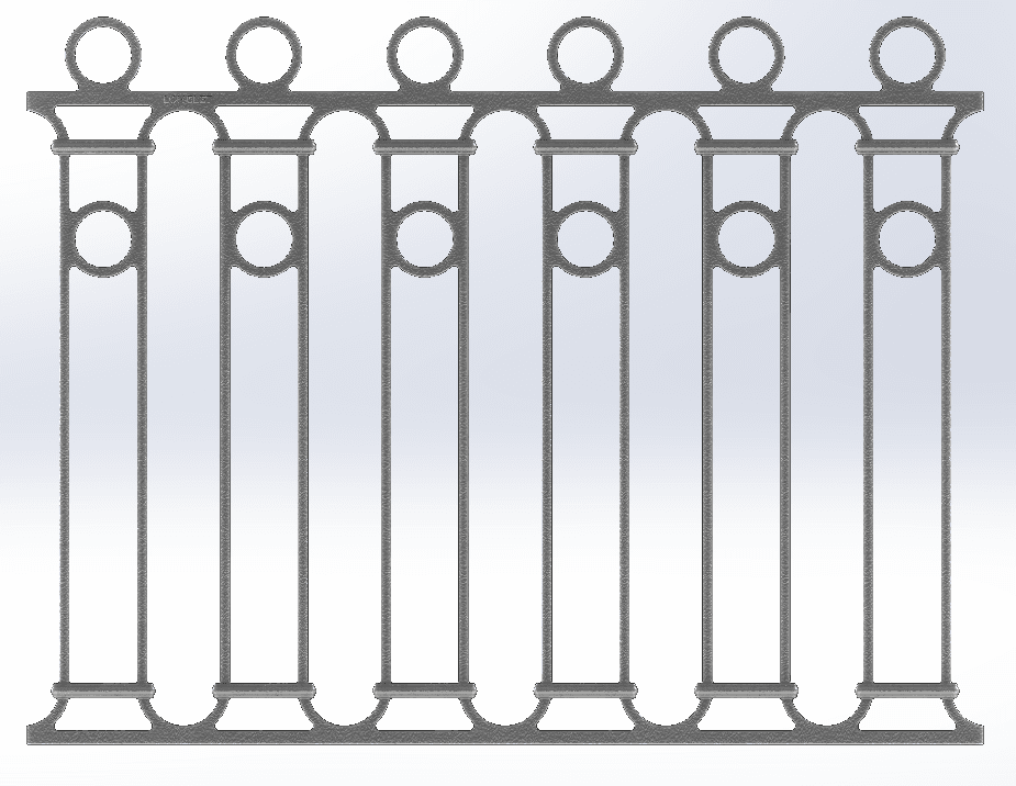 Balcony grille, cast iron guardrail — ref ZA