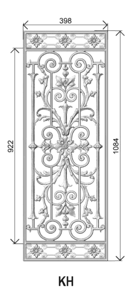 Wrought iron grille - Reference KH