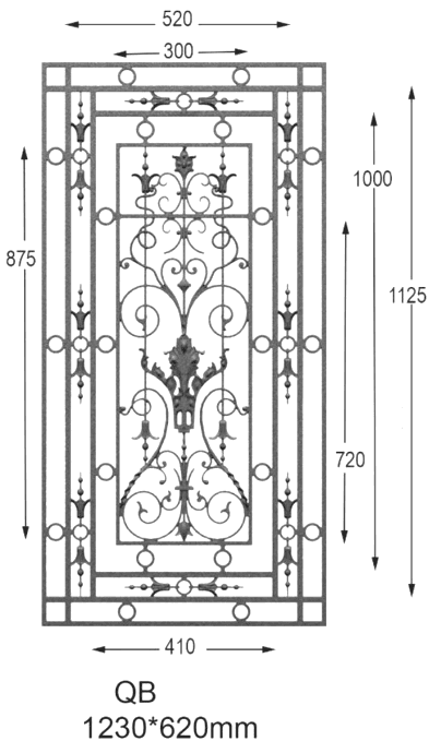 Wrought iron grille - Reference QB