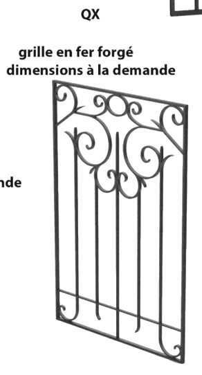 Wrought iron grille - Reference QX