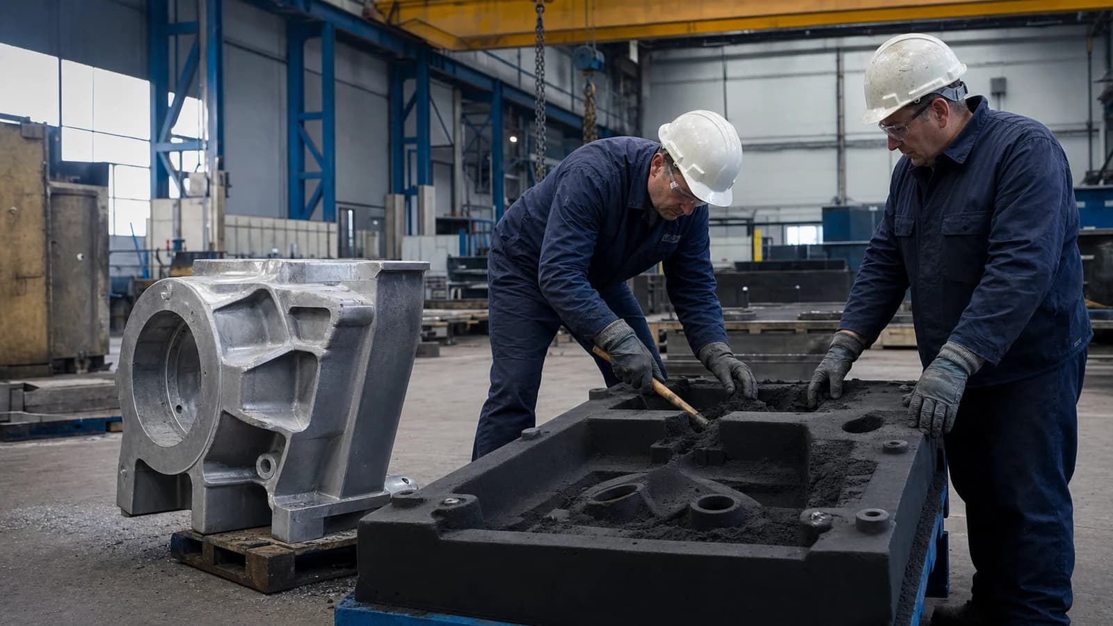 Hand-moulded aluminum casting