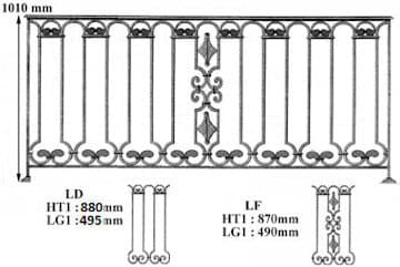 Balustrade, ornate cast iron railing