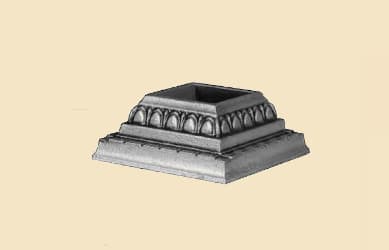 Base, cast iron and wrought iron post cover - Ref: 155