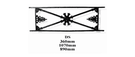 Balcony grille, cast iron guardrail — ref DS