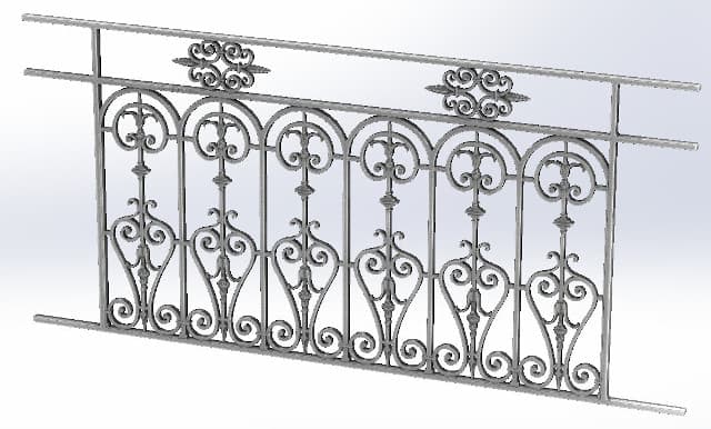 Balcony grille, cast iron guardrail — ref JV