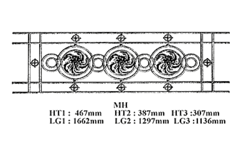 Balcony grille, cast iron guardrail — ref MH