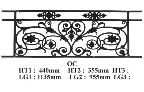 Balcony grille, cast iron guardrail — ref OC