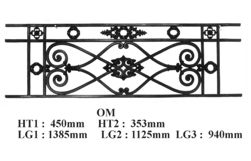 Balcony grille, cast iron guardrail — ref OM