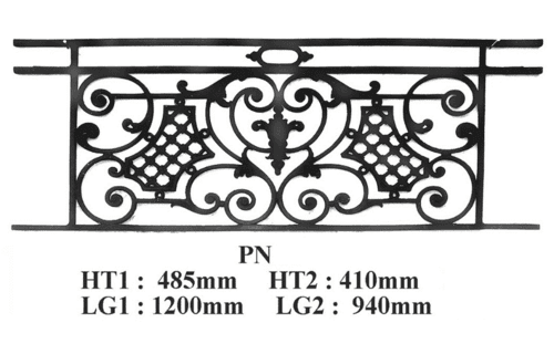 Balcony grille, cast iron guardrail — ref PN