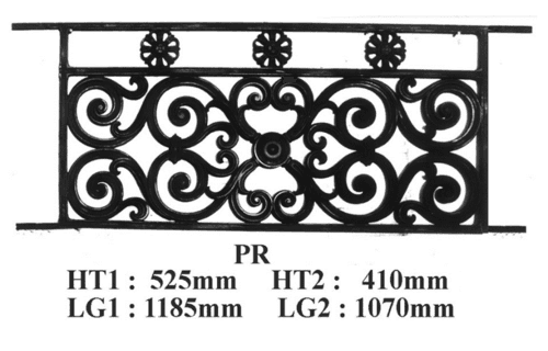 Balcony grille, cast iron guardrail — ref PR