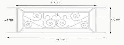 Balcony grille, cast iron guardrail — ref TF