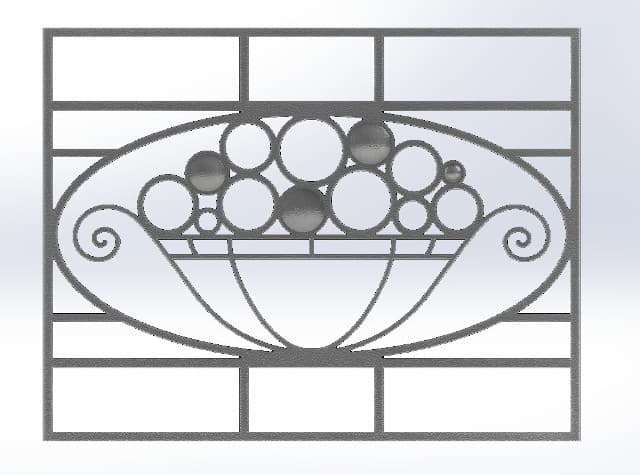 Balcony grille, cast iron guardrail — ref UB