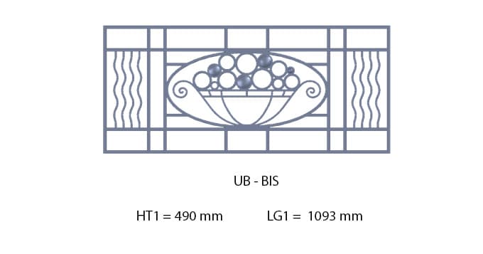 Balcony grille, cast iron guardrail — ref UB BIS
