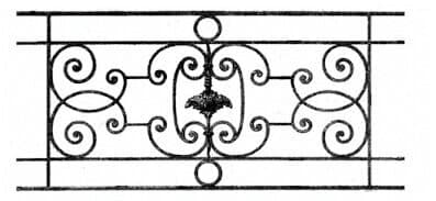 Balcony grille, cast iron guardrail — ref UI