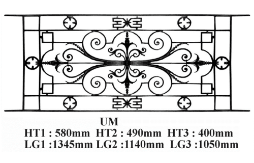 Balcony grille, cast iron guardrail — ref UM