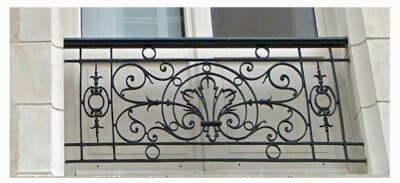 Balcony grille, cast iron guardrail — ref US