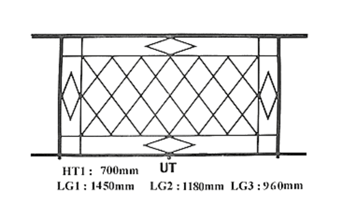 Balcony grille, cast iron guardrail — ref UT