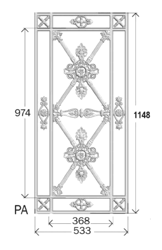 Wrought iron grille - Reference PA