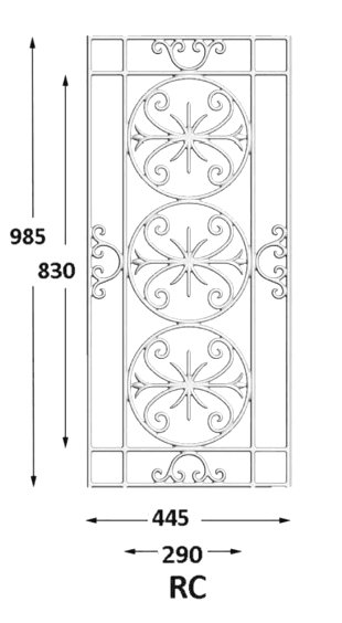 Wrought iron grille - Reference RC