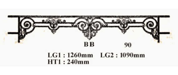 Cast iron window support bar — ref BB