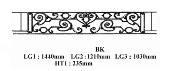 Cast iron window support bar — ref BK