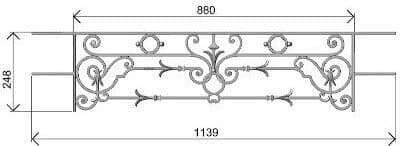 Cast iron window support bar — ref BN