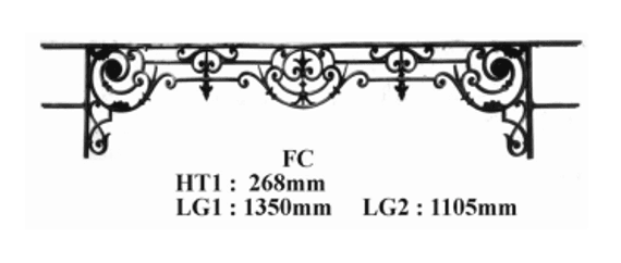 Cast iron window support bar — ref FC