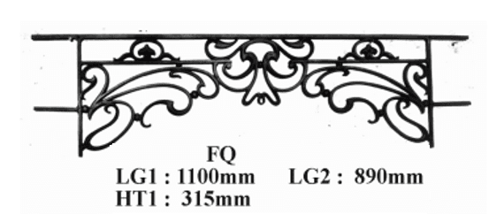 Cast iron window support bar — ref FQ