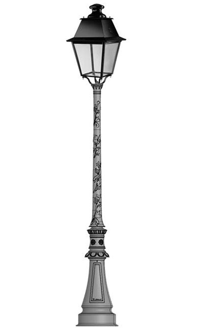 LAMPADAIRE CANDELABRE REVERBERE FONTE