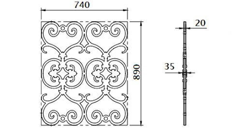  balustrade, body-guard, baluster, railing, cast iron and wrought iron_BIRDIE-LI