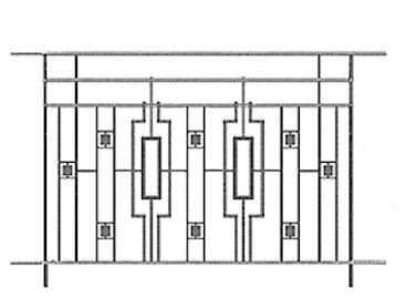  balustrade, body-guard, baluster, railing, cast iron and wrought iron_BIRDIE-LS