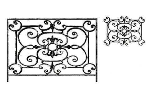  balustrade, body-guard, baluster, railing, cast iron and wrought iron_BIRDIE-OA