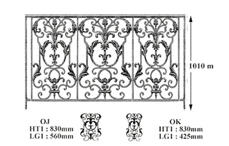  balustrade, body-guard, baluster, railing, cast iron and wrought iron_BIRDIE-OJ-OK